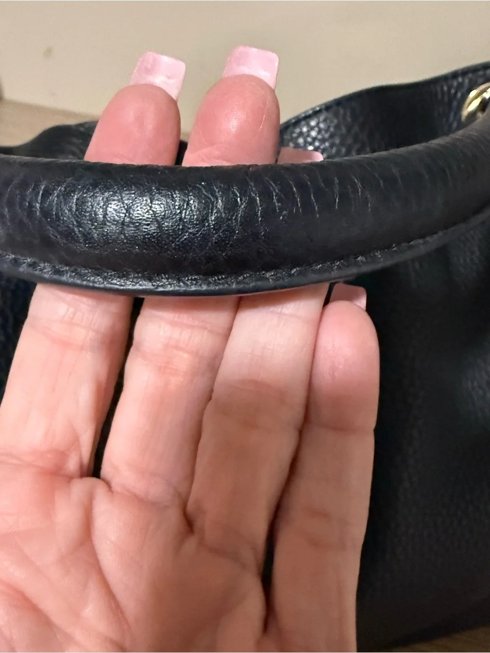 Mark & Graham Black Pebbled Leather Hobo Bag Gold Chain Shoulder Bag